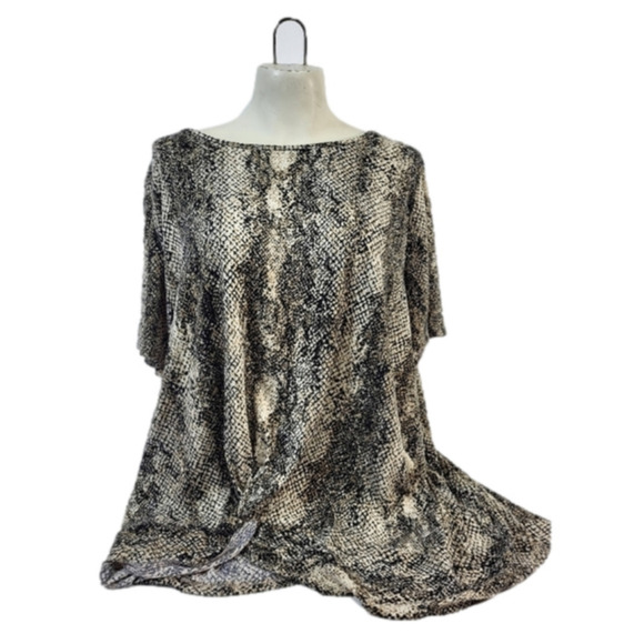 Love & Legend Snakeskin Knotted Blouse - Picture 1 of 8